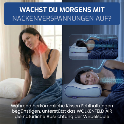 EULIN® WOLKENFELD AIR Orthopädisches Kopfkissen 40×60 cm – Höhenverstellbares Nackenstützkissen aus Memory Foam | Ergonomisch & Atmungsaktiv