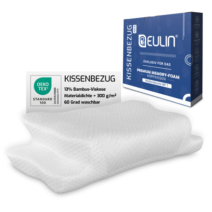 EULIN® Ersatz-Kissenbezug Weiss für WOLKENBLUME MF1 – Bezug aus Bambus-Viskose | Atmungsaktiv, Waschbar & Hautfreundlich