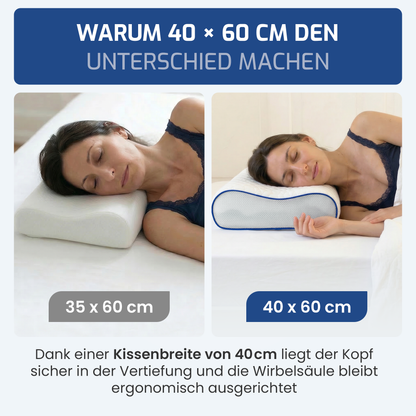 EULIN® WOLKENFELD AIR Orthopädisches Kopfkissen 40×60 cm – Höhenverstellbares Nackenstützkissen aus Memory Foam | Ergonomisch & Atmungsaktiv