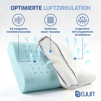 EULIN® WOLKENFELD AIR Orthopädisches Kopfkissen 40×60 cm – Höhenverstellbares Nackenstützkissen aus Memory Foam | Ergonomisch & Atmungsaktiv