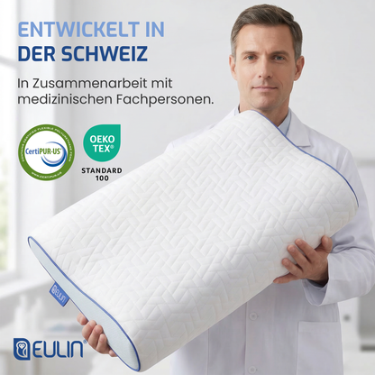 EULIN® WOLKENFELD AIR Orthopädisches Kopfkissen 40×60 cm – Höhenverstellbares Nackenstützkissen aus Memory Foam | Ergonomisch & Atmungsaktiv
