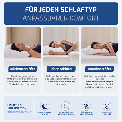 EULIN® EDELFELD SWISS ZIP Ergonomisches Kopfkissen – Höhenverstellbares Nackenstützkissen | Swiss Made | OEKO-TEX® zertifiziert